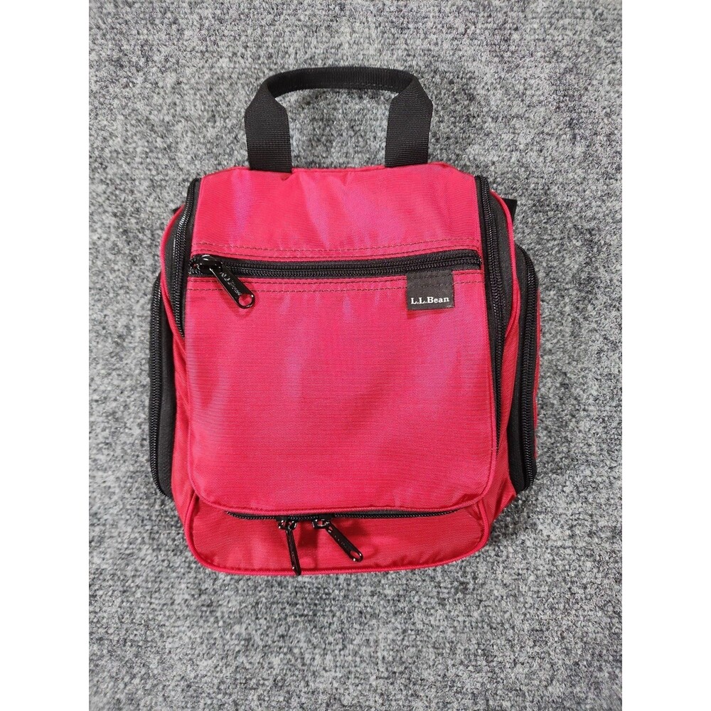 L.L. Bean Hanging Toiletry Travel Organizer Bag Red